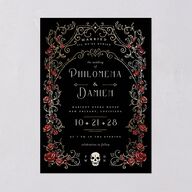 Gothic Gate Foil Wedding Invitations Gold Licorice Signature Blank No Standard