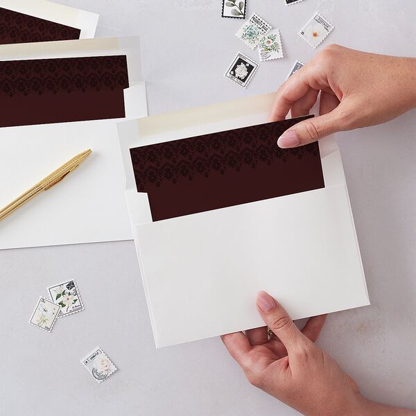 Dark Gothic Roses Envelope Liners Burgundy Standard