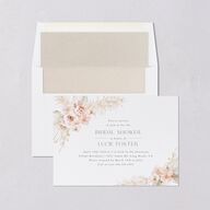 Pampas Floral Bridal Shower Invitations Snow Signature Blank Standard