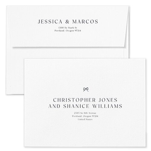 Simple Boho Flowers Rehearsal Dinner Invitation Envelopes White Moody Blue Both Recipient and Return Addresses Signature Standard