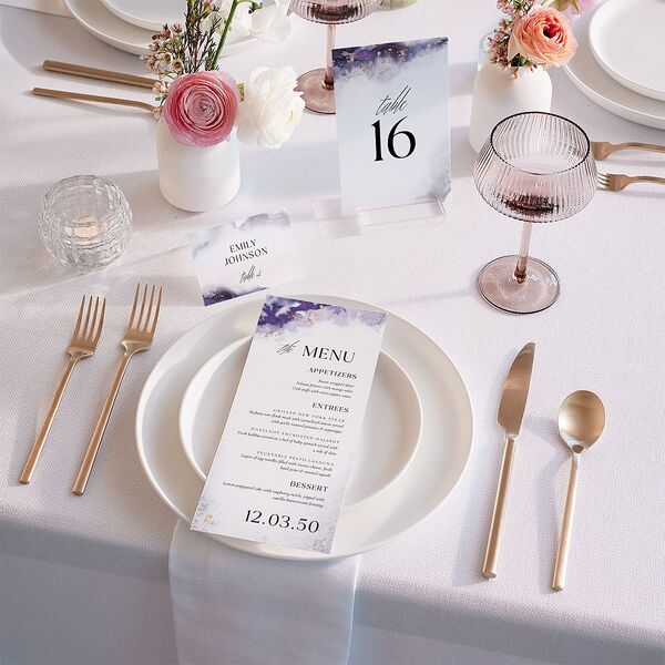 Painted Ethereal Place Cards Jewel Purple Signature