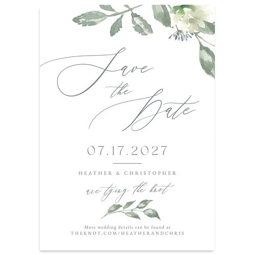 Dusted Calligraphy Save The Date Cards Slate Signature smooth Blank No Standard