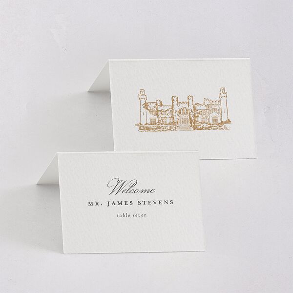 Medieval Castle Place Cards Almond Signature