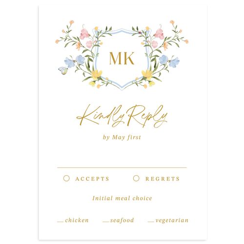 Fairytale Wildflower Crest Wedding Response Cards Daffodil Signature Standard
