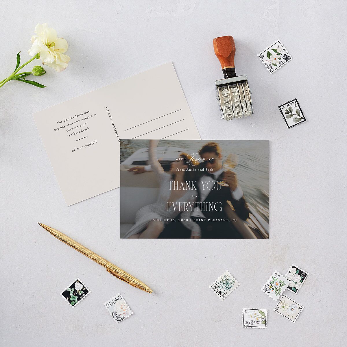 Cosmopolitan Photo Thank You Postcards Champagne