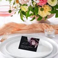 Modern Rose Place Cards Plum Signature