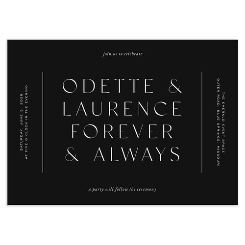 Surround Wedding Invitations Charcoal Signature Blank No Standard