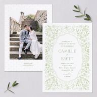 Porcelain Blue Floral Watercolor Wedding Invitations Moss Signature Blank No Standard