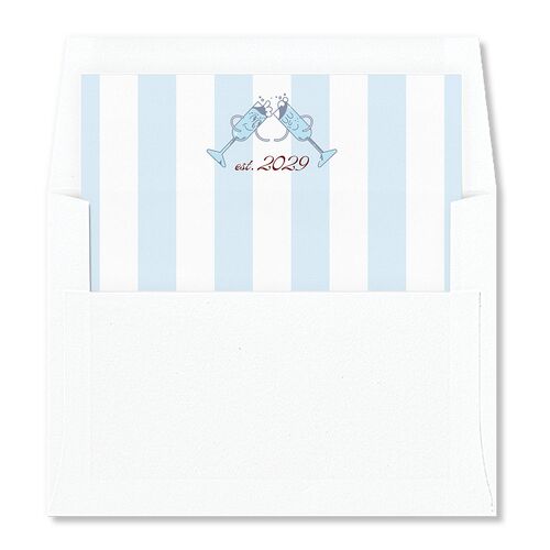 Whimsical Retro Cartoon Envelope Liners Baby Blue Standard
