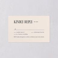 Whimsical Hand Drawn Bow All-in-One Wedding Invitations Linen Signature Light Both Recipient and Return Addresses No