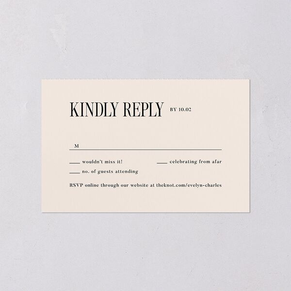 Whimsical Hand Drawn Bow All-in-One Wedding Invitations Linen Signature Light Both Recipient and Return Addresses No