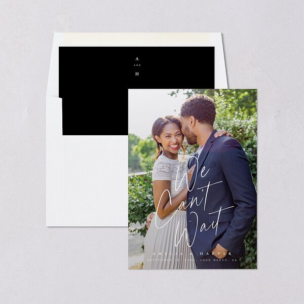 You Are Mine Save the Date Cards Pure White Signature smooth Blank No Standard