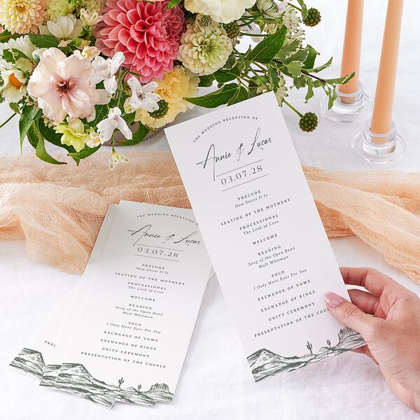Western Cactus Wedding Programs Eucalyptus Signature