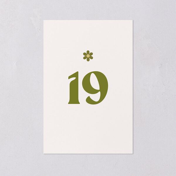 Simple Retro Daisy Table Numbers Meadow Signature