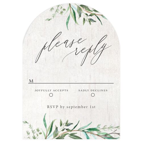 Natural Laurel Wedding Response Cards Kelly Green Signature Arch