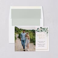 Timeless Hoop Save The Date Cards Gold Pure White Signature smooth Blank No Standard