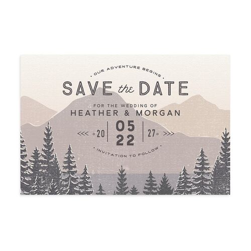 Vintage Mountain Save The Date Postcards Espresso
