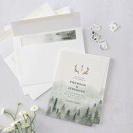 Antler Monogram Mountain Wedding Invitations Forest Signature Blank No Standard
