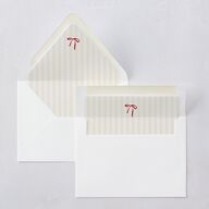 Our Greatest Gift Minimalist Bow Baby Announcement Euro Envelope Liners Cream Luxe