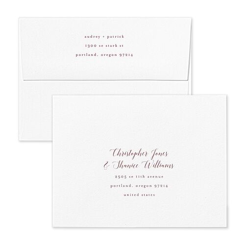 Marble And Gold Thank You Card Envelopes White Merlot Return Address Signature Standard