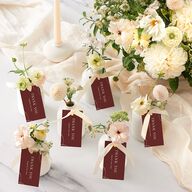 Photo Flourish Favor Gift Tags Burgundy Signature