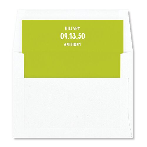 Retro Destination Postcard Inspired Envelope Liners Chartreuse Standard