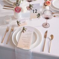 Breezy Palm Trees Table Numbers Sheer Lilac Signature
