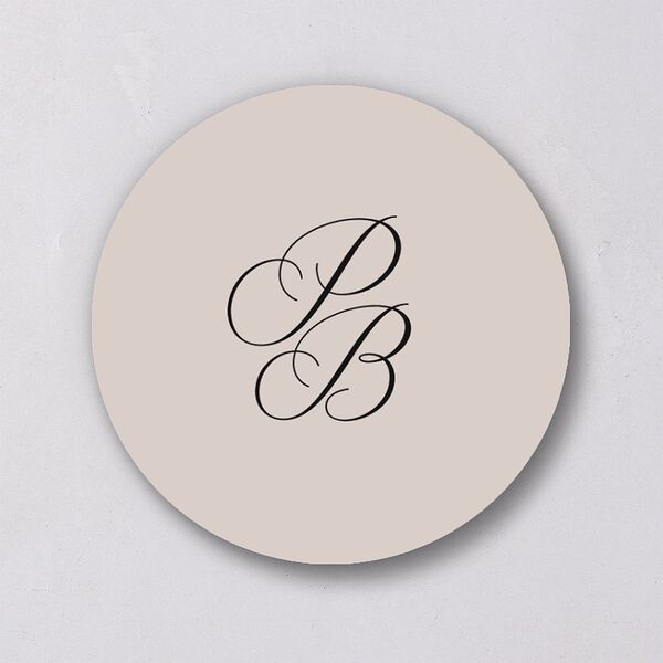Vintage Script Wedding Stickers Midnight Circle
