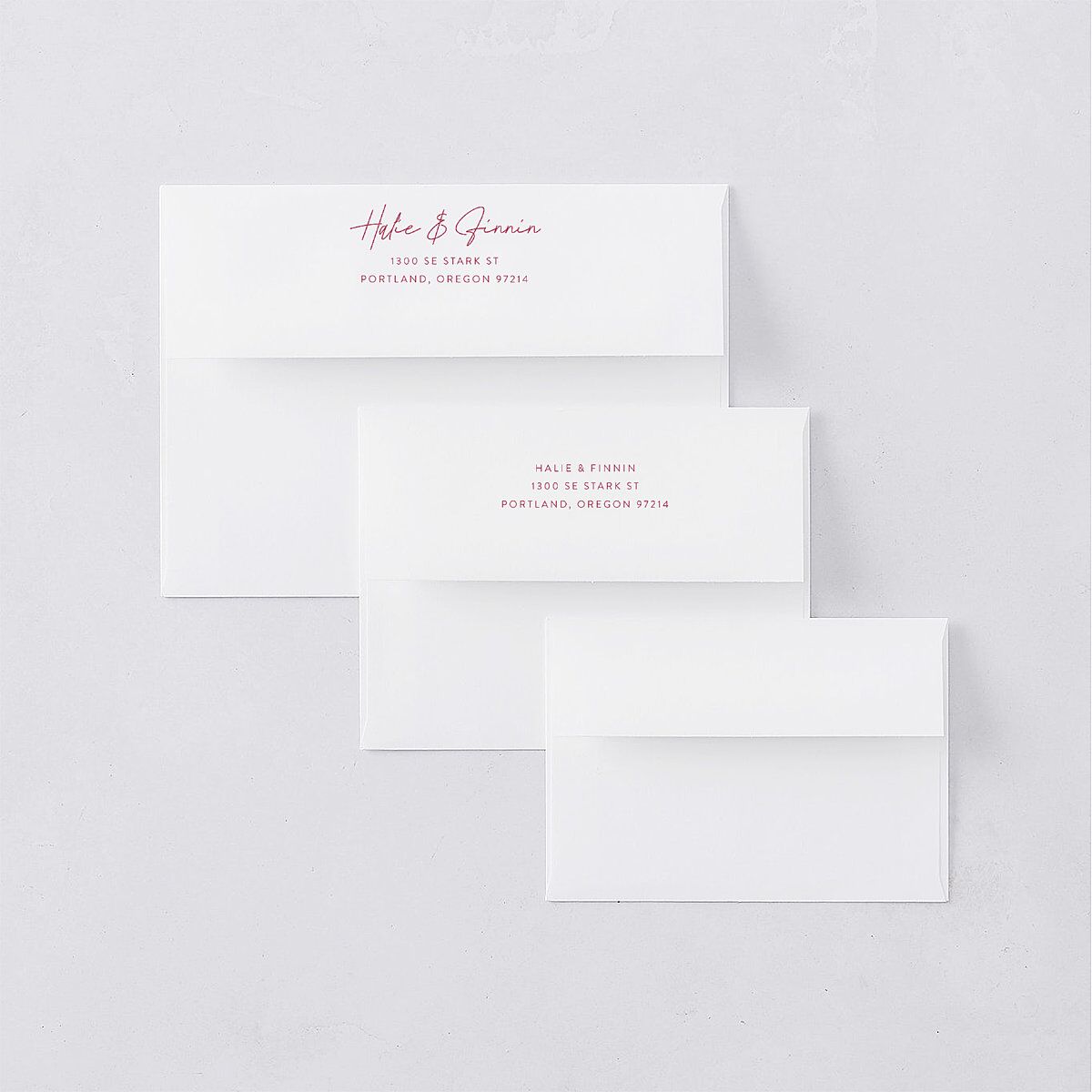 Whimsical Maximalist Floral Thank You Card Envelopes Mulberry White Both Recipient and Return Addresses Signature Standard