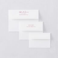 Whimsical Maximalist Floral Thank You Card Envelopes Mulberry White Both Recipient and Return Addresses Signature Standard