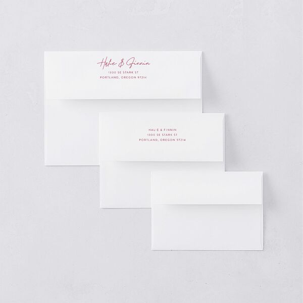 Whimsical Maximalist Floral Thank You Card Envelopes Mulberry White Both Recipient and Return Addresses Signature Standard