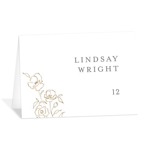 Floral Adornment Place Cards Driftwood Signature