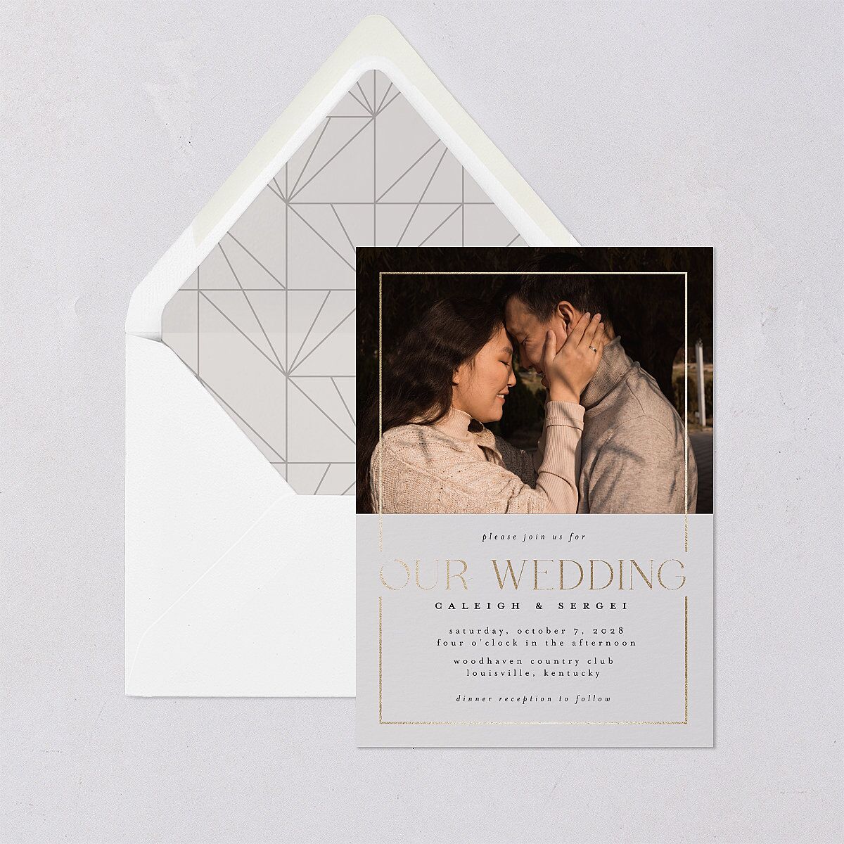 Elegant Frame Euro Envelope Liners Fog Luxe