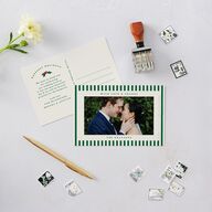 Classic Holiday Stripes Thank You Postcards Jewel Green