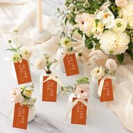 Wedding of the Century Favor Gift Tags Burnt Orange Signature