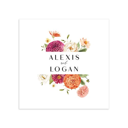 Blooming Dahlias Cocktail Napkins Hot Pink Napkin Uncoined
