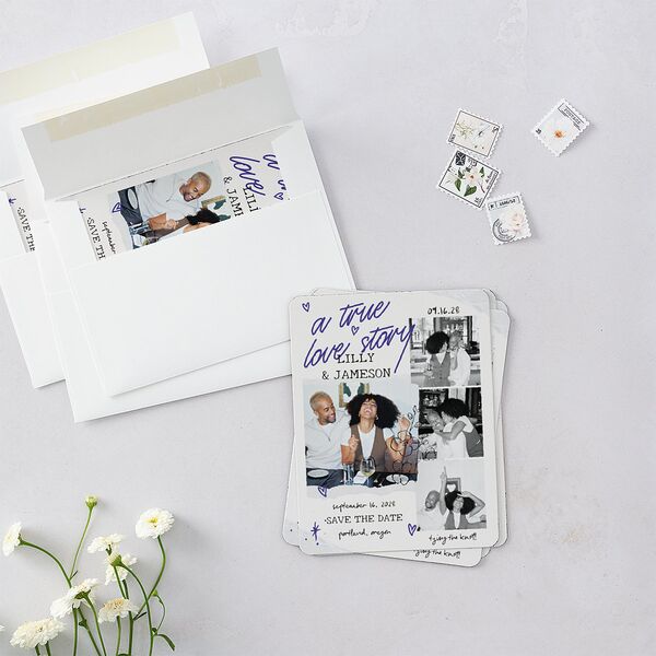 Mood Board Save The Date Magnets Sapphire Magnet Paper