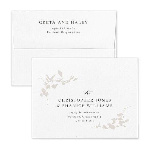 Twilight Greenery Thank You Card Envelopes Kraft Dark Emerald Return Address Signature Standard
