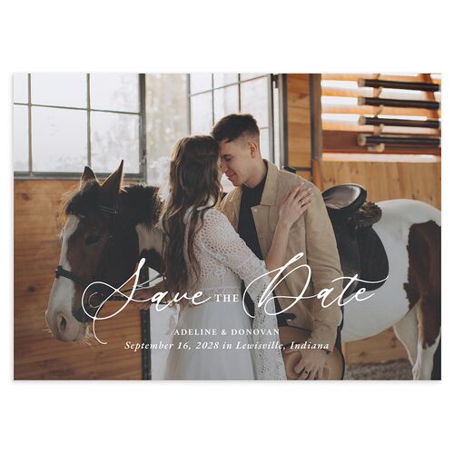Farmhouse Lights Save the Date Cards Moody Blue Signature smooth Blank No Standard
