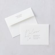 Modern Script Names Save The Date Cards Shadow Gray Signature smooth Blank No Standard