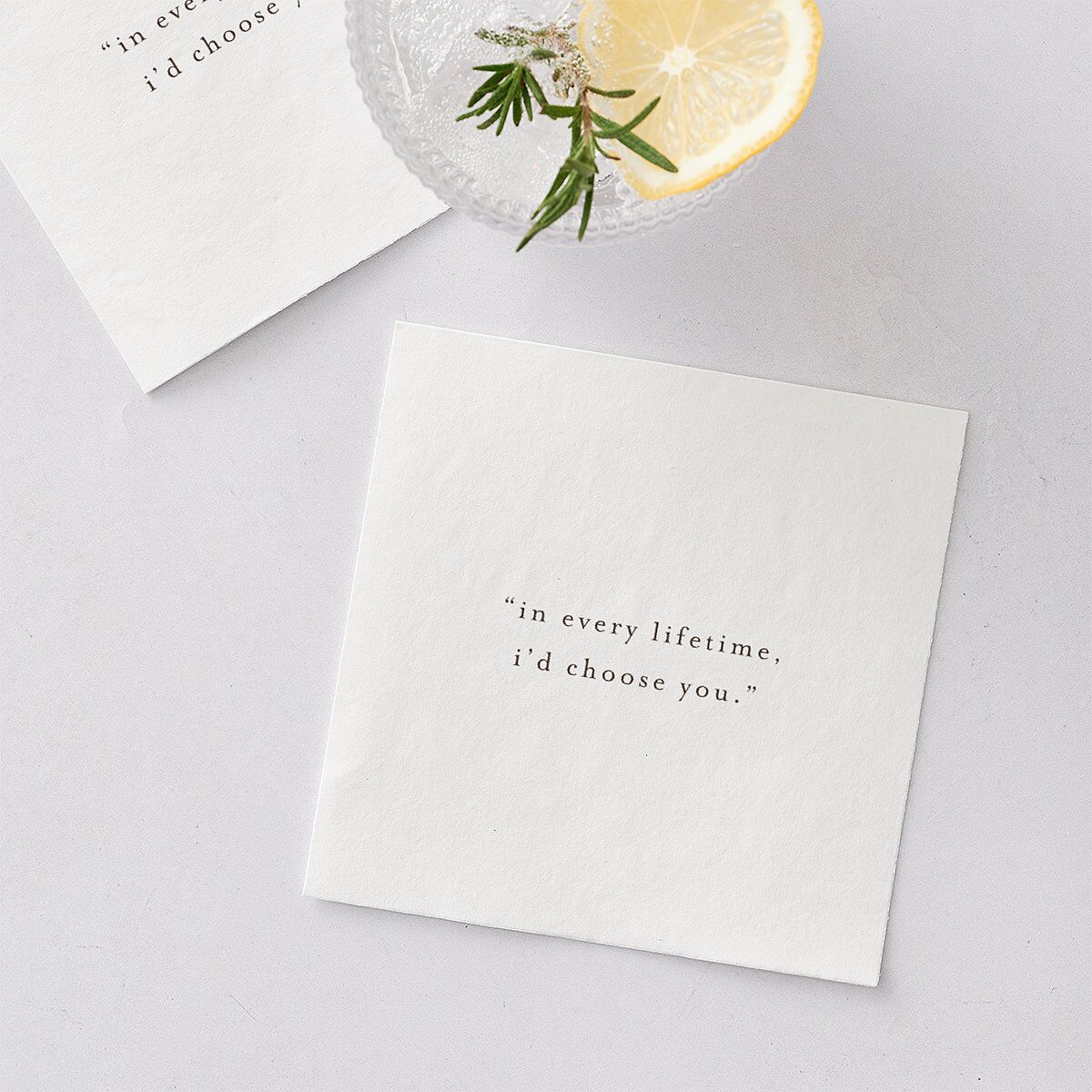 Soft Pampas Botanical Engagement Party Cocktail Napkins Sepia Napkin Uncoined