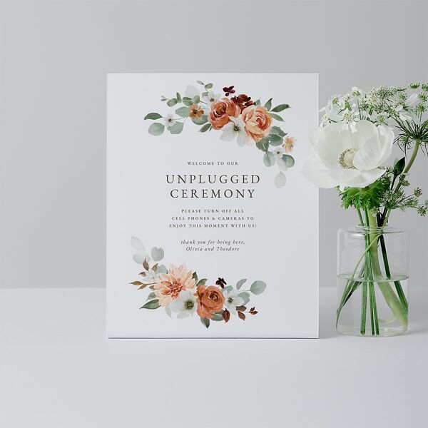 Eucalyptus Bouquet Bar Bended Tabletop Sign X-small Terracotta Standard Plastic XS Tabletop Bar