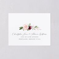 Beloved Floral All-in-One Wedding Invitations Dark Berry Signature Light Both Recipient and Return Addresses No