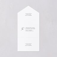 Simply Script All-in-One Wedding Invitations Pure White Signature Light Both Recipient and Return Addresses No