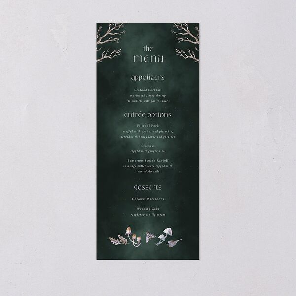 Crystal Forest Menus Hunter Green Signature
