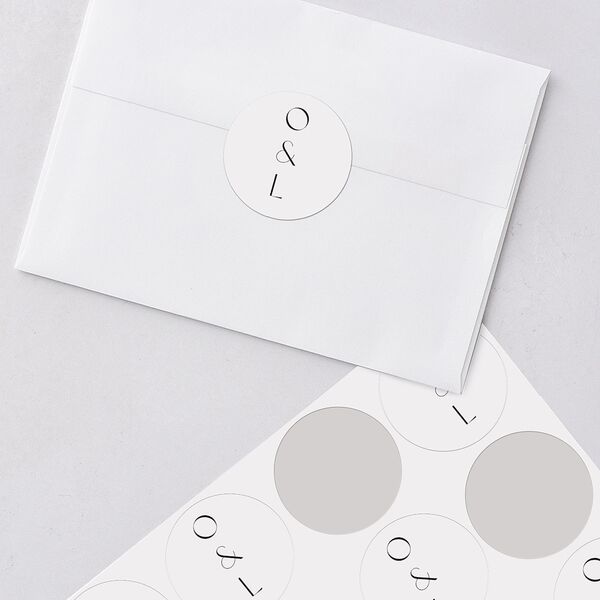 Surround Wedding Stickers Charcoal Circle