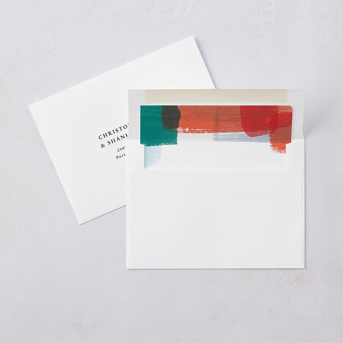 Brushstroke Holiday Envelope Liners — view 1