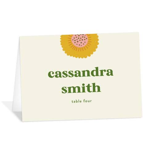 Retro Bloom Place Cards Peach Pink Signature