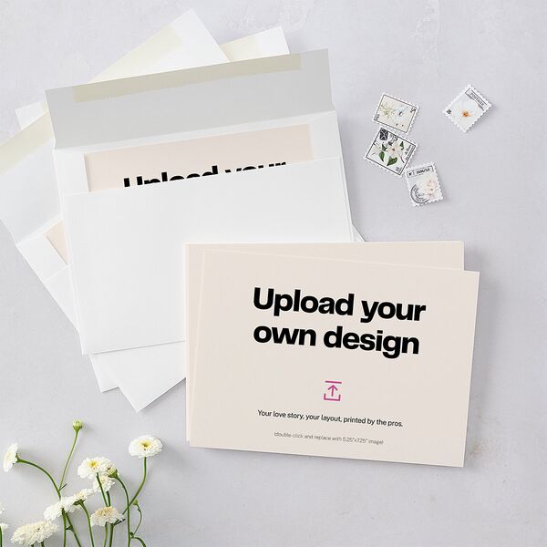Upload Your Own Design Landscape Wedding Invitations Pure White Signature Blank No Standard