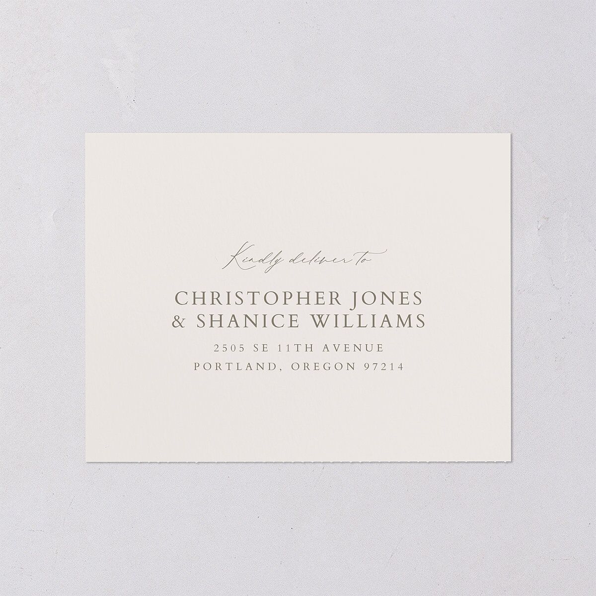 Butterfly Botanical All-in-One Wedding Invitations Pure White Signature Light Both Recipient and Return Addresses No